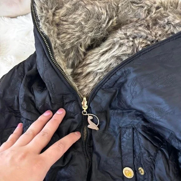 rare baby phat reversible faux fur puffer jacket - Picture 3 of 8